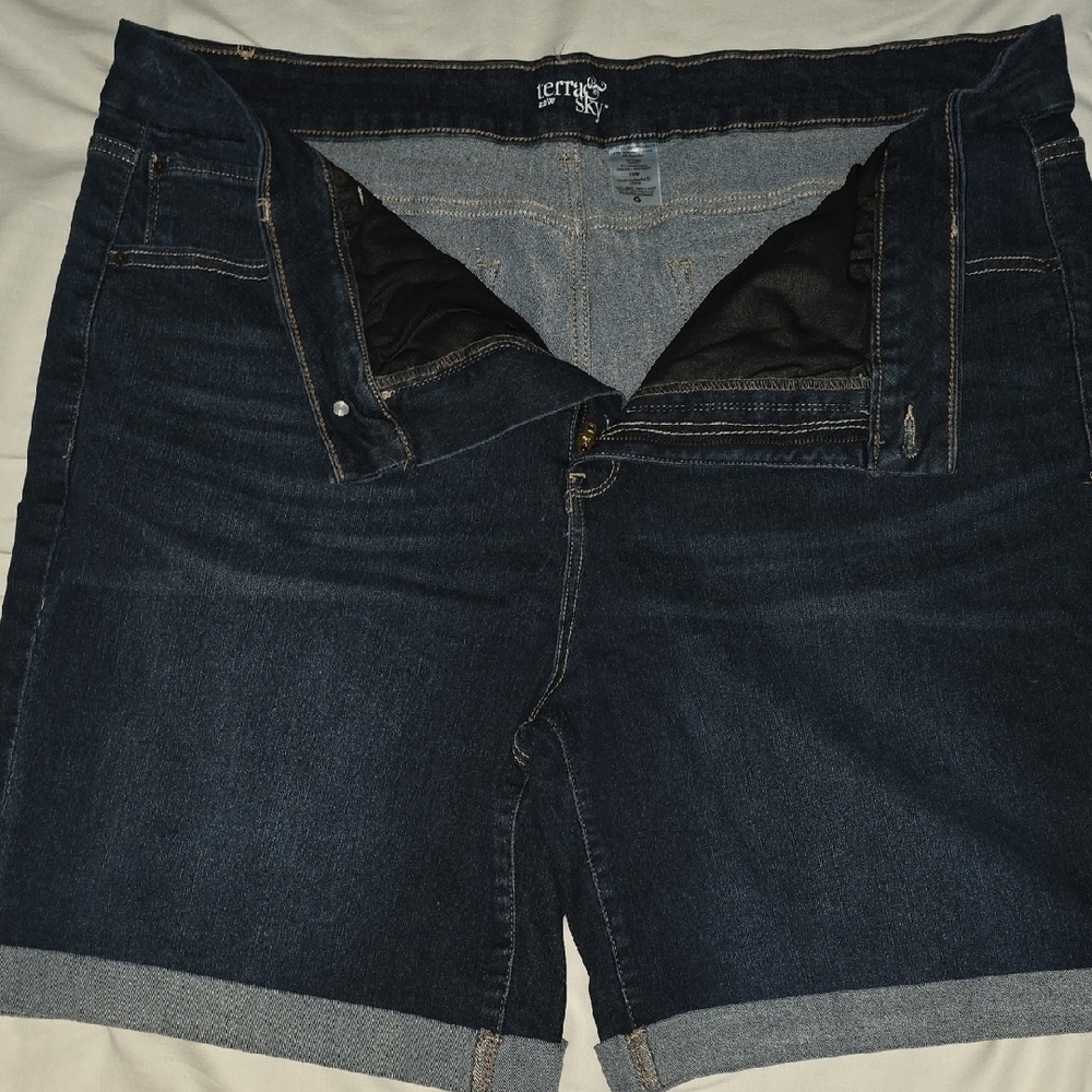 Dark Blue Denim Shorts